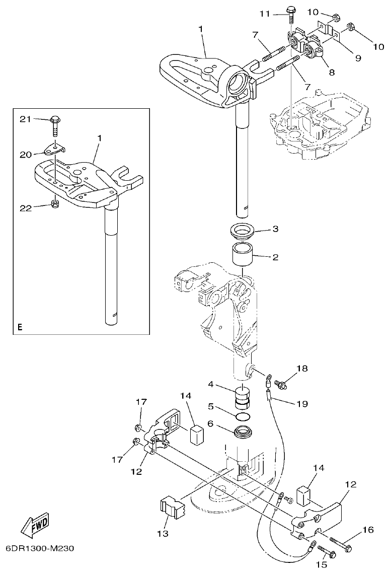 Yamaha 9JMH, 9JE BRACKET 2 parts diagram